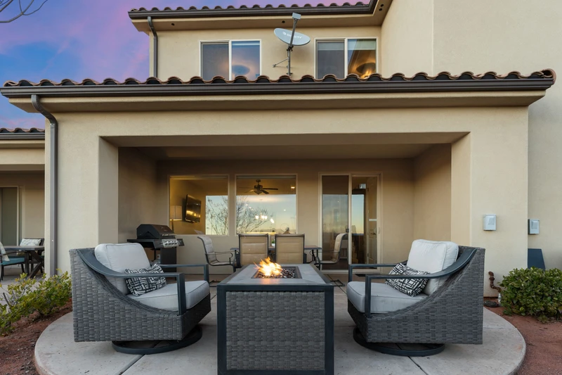 Back Patio and Firetable