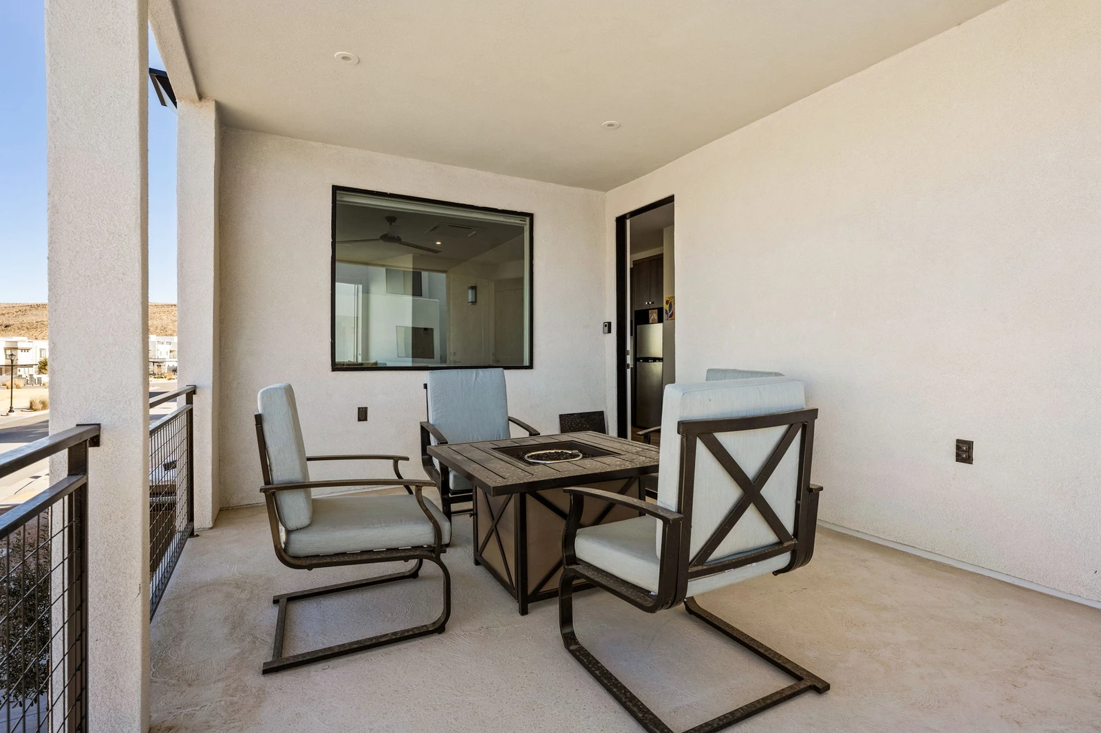 Covered Seating and Fire Table