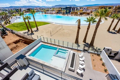 Aerial View of Private Pool and Hot Tub