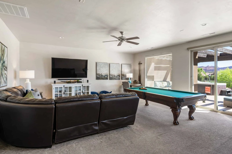 Pool Table and Living Space