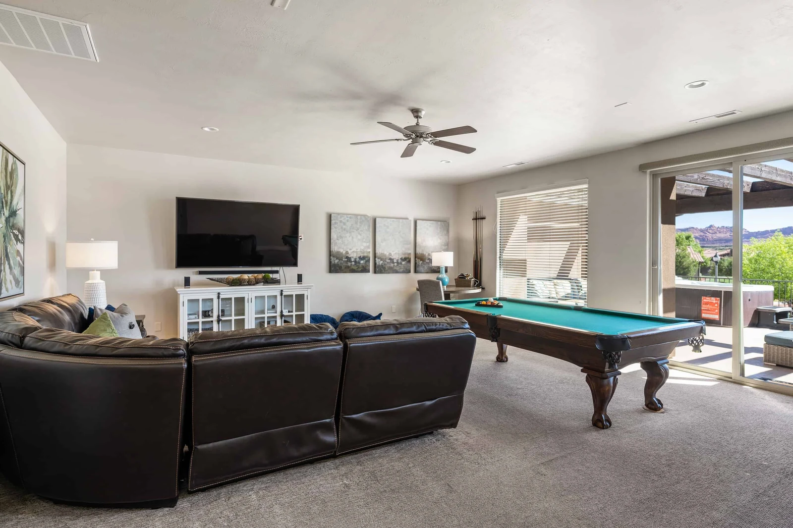 Pool Table and Living Space