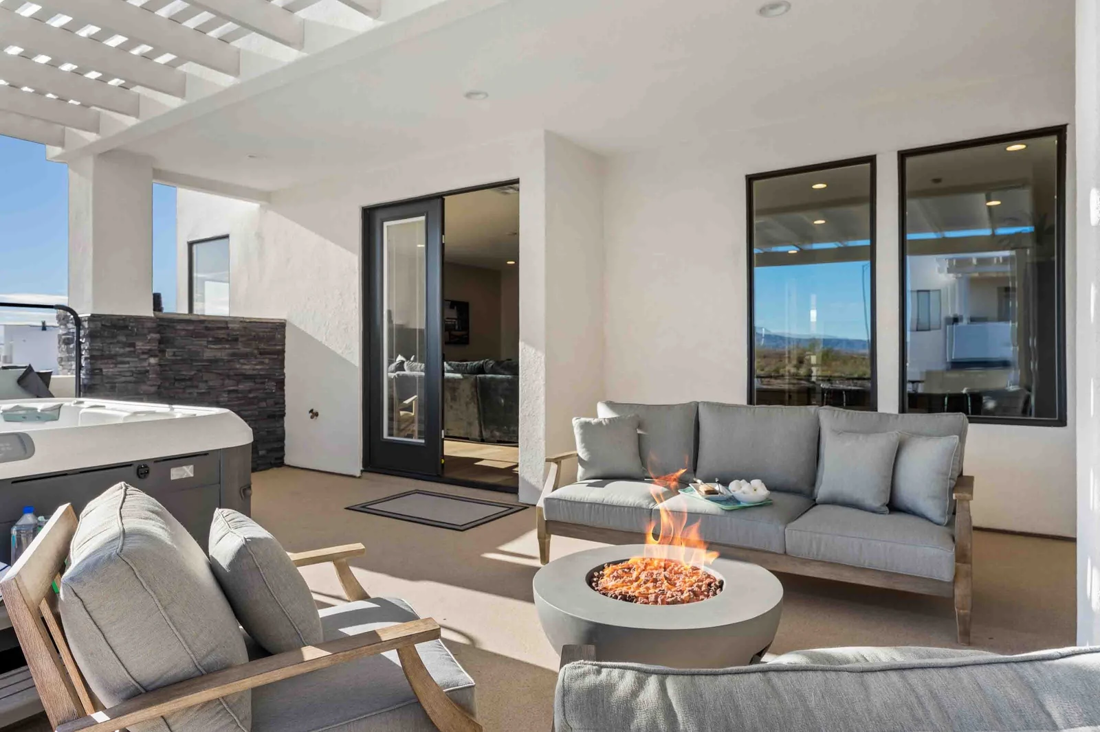 Deck, Hot Tub. Fire Pit, Patio Seating