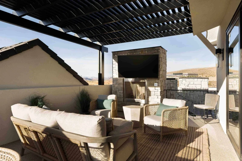 Outdoor Fireplace and TV