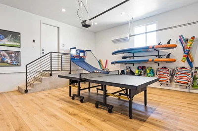 Climate Controlled Garage Game Room