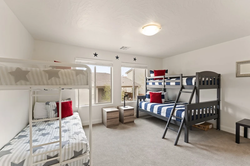House 1 Twin/Full Bunkbed and Twin/Twin Bunkbed with Trundle