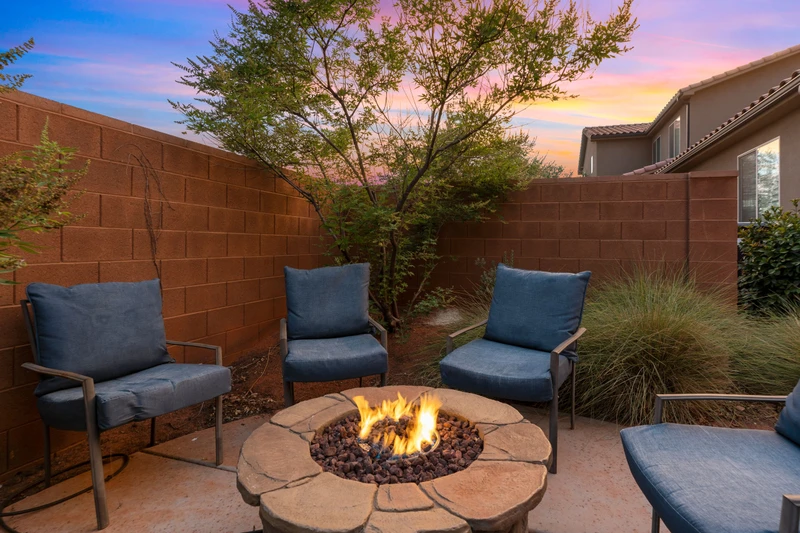 Twilight of Patio and Fire Table