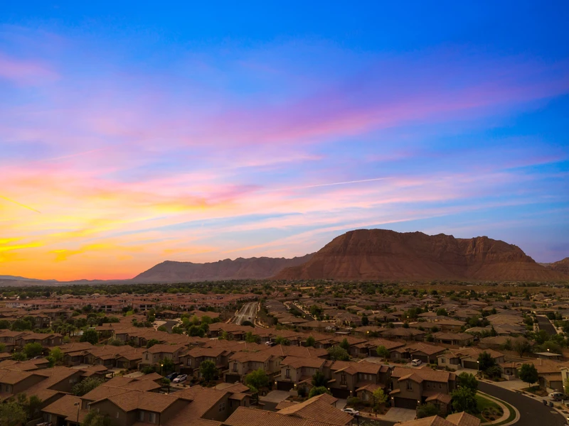 Twilight Shot of Neighborhood