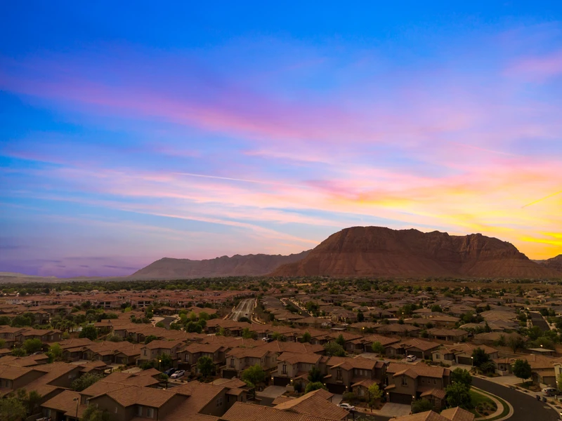 Twilight Shot of Neighborhood
