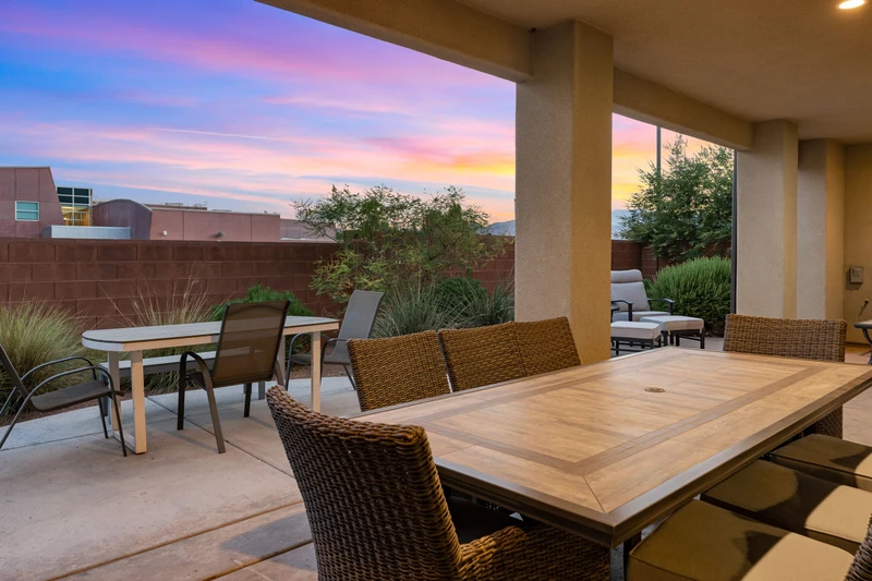 Covered Patio Table and Chairs, Ground Level