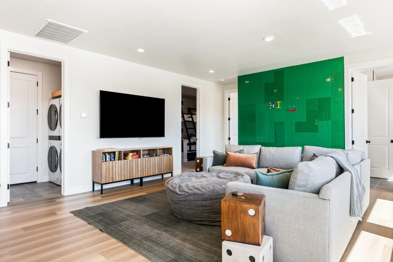 Loft Game Room with Lego Wall