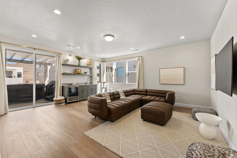 Upstairs Living Room and Wet Bar