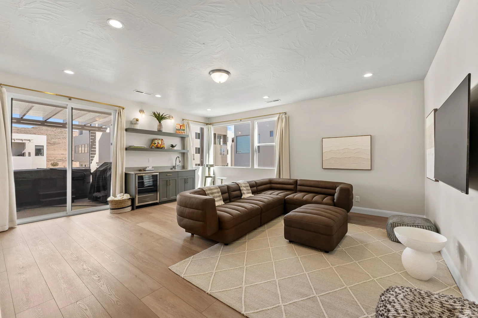 Upstairs Living Room and Wet Bar