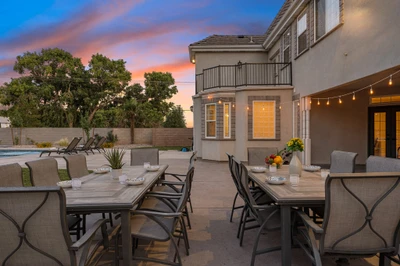 Outside Seating at Dusk