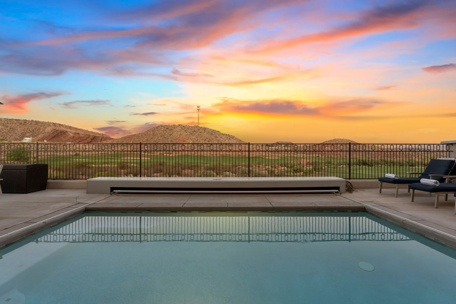 Private Pool at Sunset