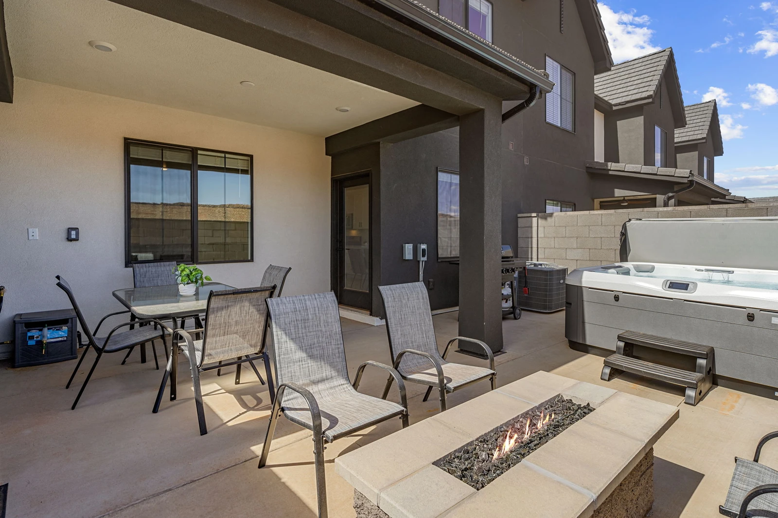 Fire Table + Private Hot Tub